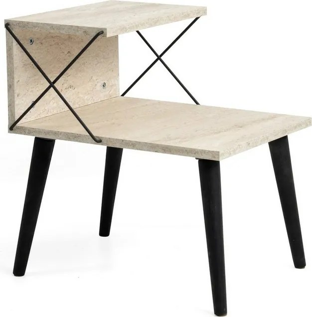Szafka nocna Cross Travertine and Black