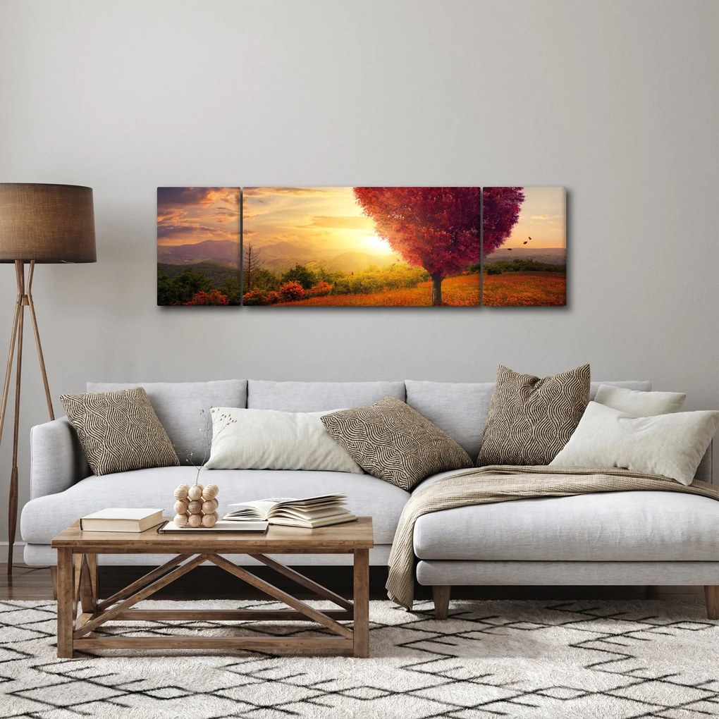 Obraz drzewa w kształcie serca (170x50 cm)