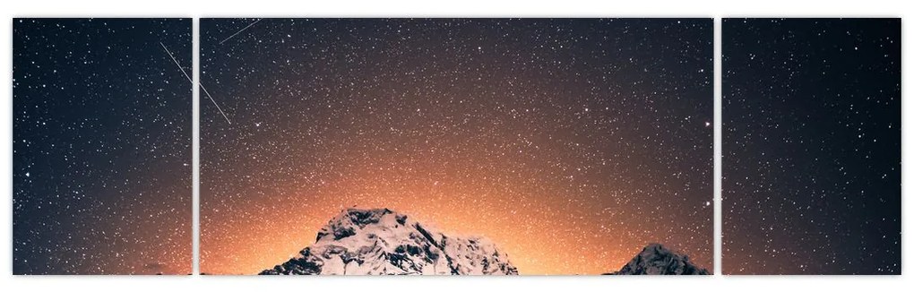 Obraz nocnego nieba z górą (170x50 cm)