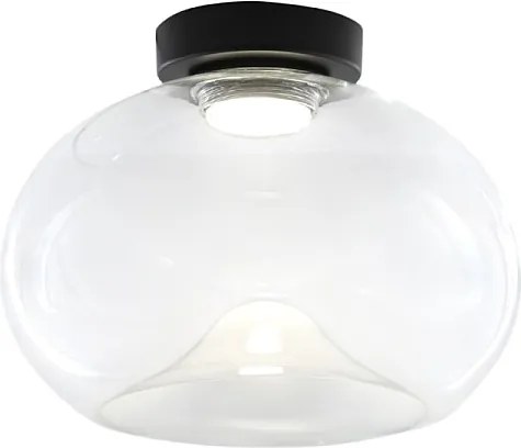 Brena - Okrągła lampa sufitowa z wbudowanym oświetleniem LED Fabas Luce - ściemnialna lampa ścienna LED 19W - Przezroczysta wklęsła