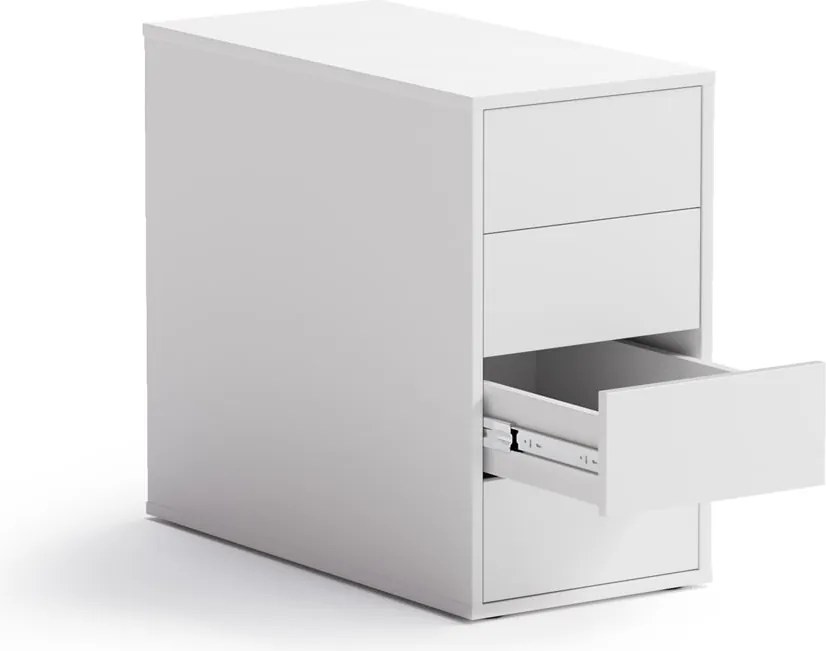 Kontener biurowy BLOCK, 400 x 800 x 710 mm, 4 szuflady, biały