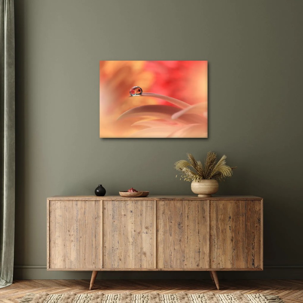 Obraz kwiecistej kropli rosy (70x50 cm)