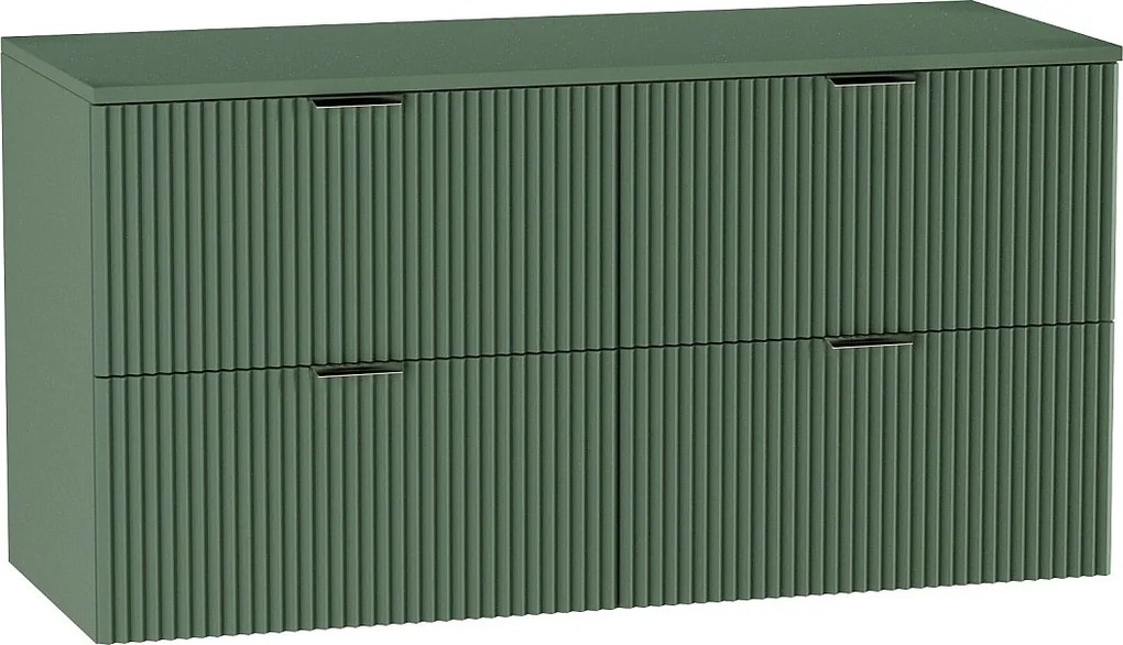 Szafka pod umywalkę WENA, ryflowane fronty, Willy, 120x60x47 cm, Szałwiowa
