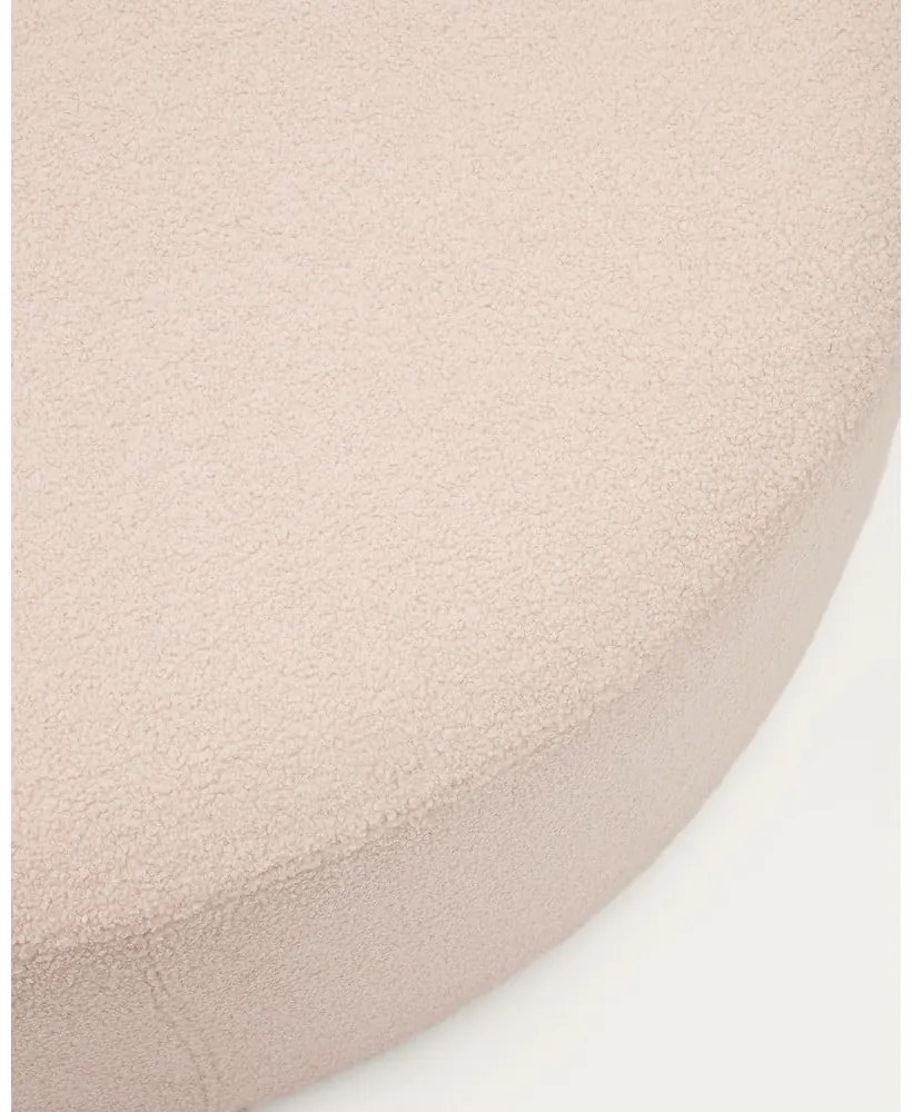 Jasnoróżowy puf z materiału bouclé Kaeli – Kave Home