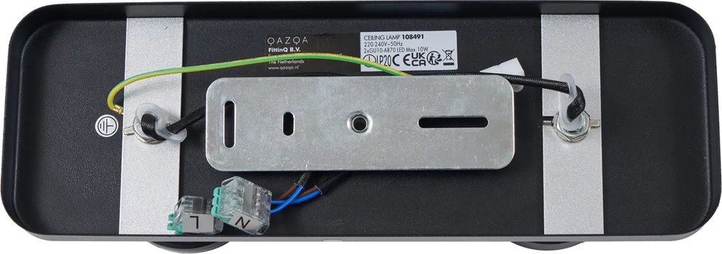 Designerski reflektor sufitowy czarny GU10 70mm 2-źródła światła regulowany - Vo