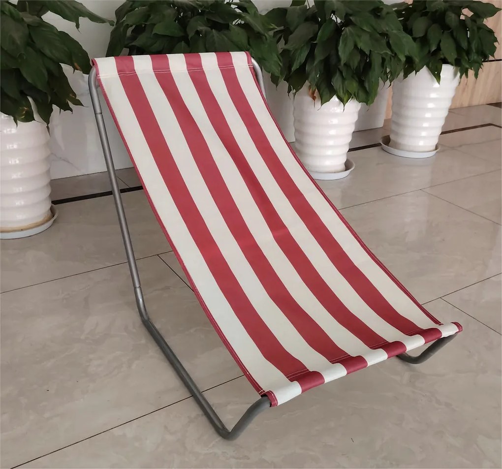 Składane leżak plażowy SAND, ciemnoróżowe paski