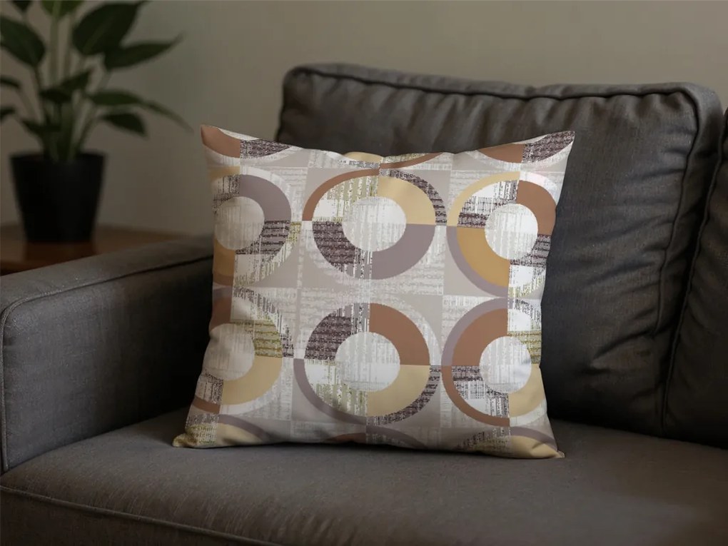 Zestaw 2 szt. dekoracyjnych poszewek na poduszkę z mikrofibry CIRELLO 45x45 cm, brązowo-szary