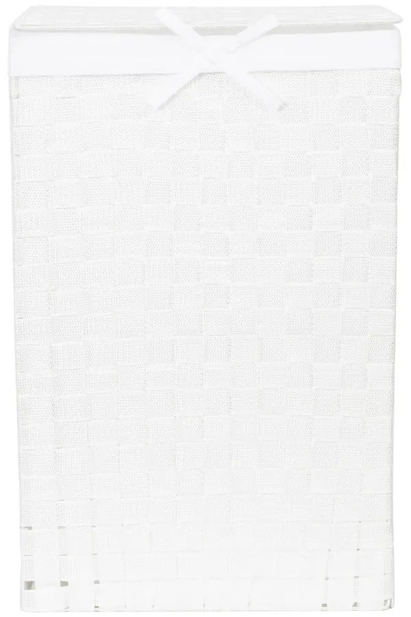 Biały kosz na pranie z pokrywką Compactor Laundry Basket Linen, wys. 60 cm