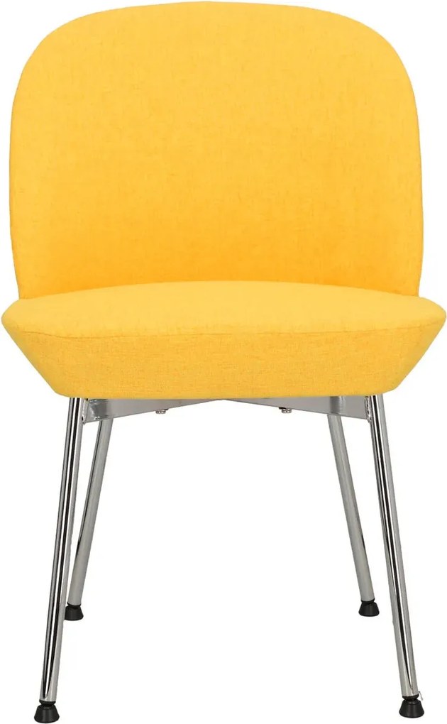 Żółte chromowane krzesło minimalistyczne R2-R10