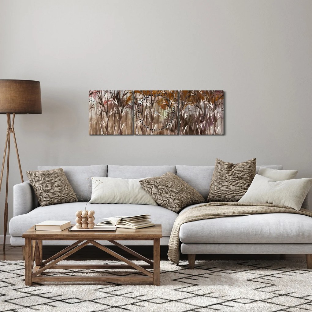 Obraz - Drzewa (z zegarem) (90x30 cm)
