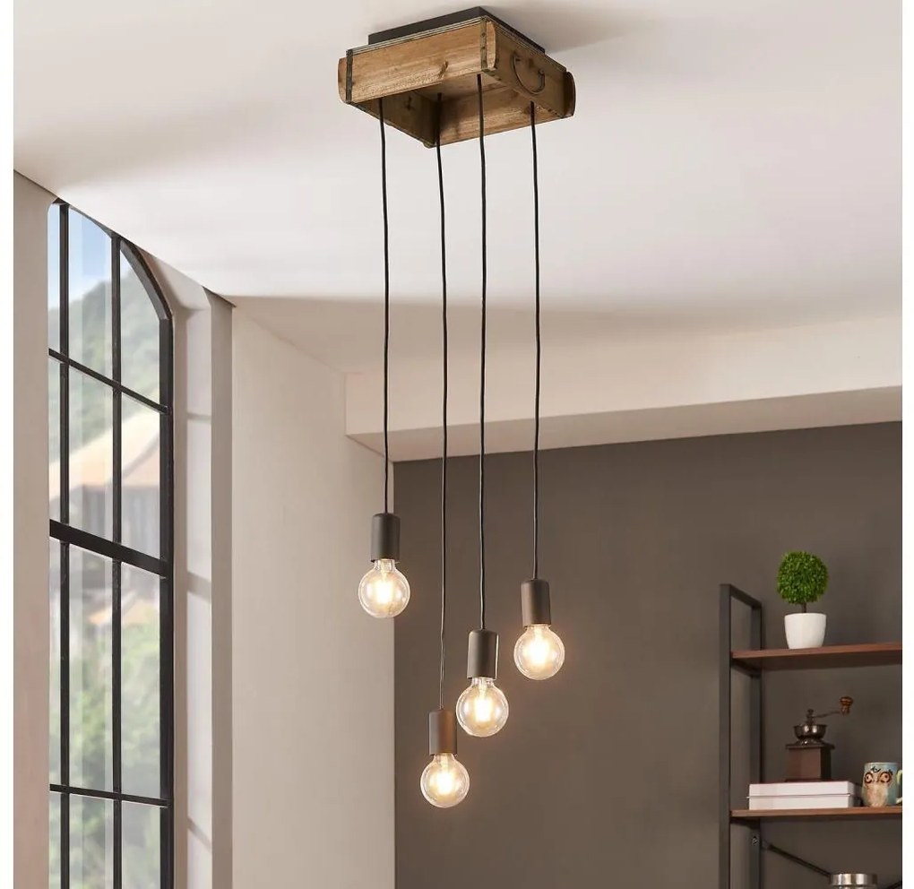 Eglo 43591 - Żyrandol na lince WOOTTON 4xE27/40W/230V