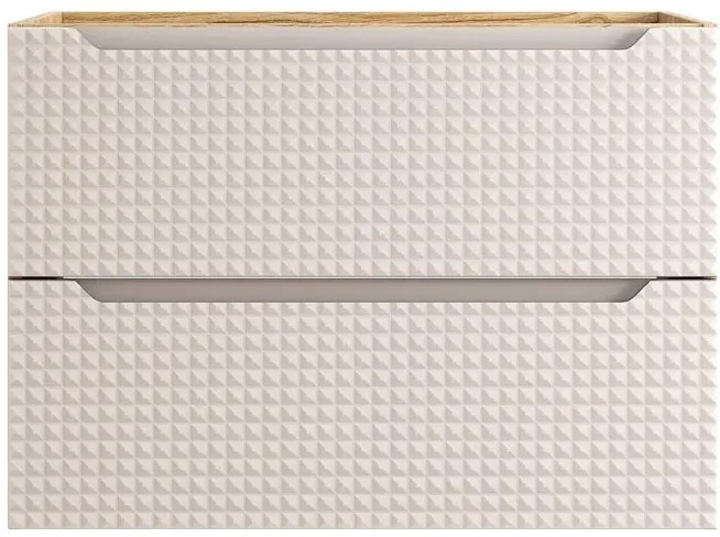 Beżowa szafka łazienkowa z szufladami 80 cm - Montans 9X