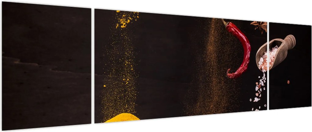 Obraz - Przyprawy w ruchu (170x50 cm)