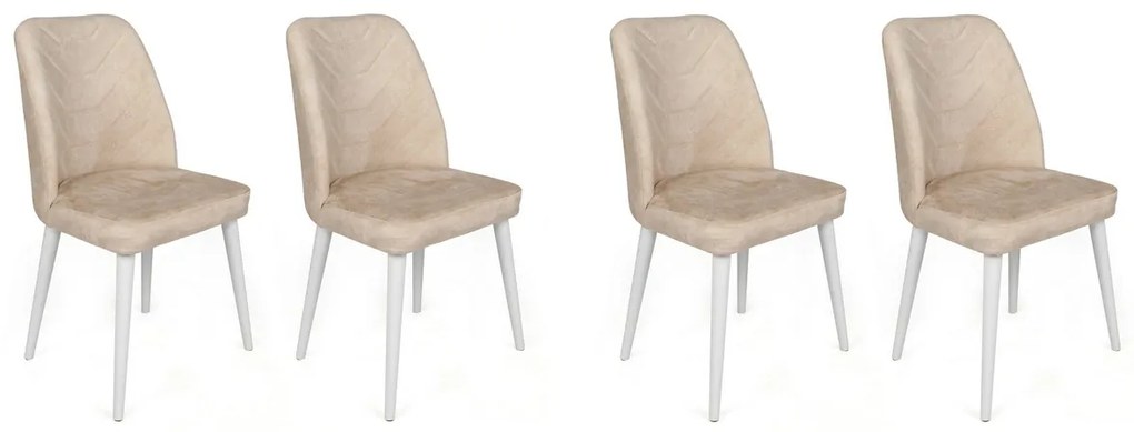 Zestaw krzeseł do jadalni Dallas Beige and White,4 szt.