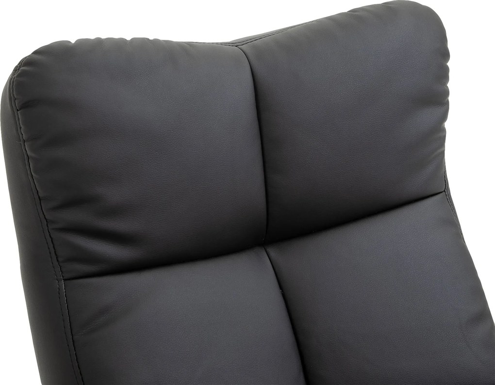 HOMCOM Fotel masujący z pufą nachylenie 145 stopni wygodny relaks sztuczna skóra elegancki czarny 80x86x99cm | Aosom PL