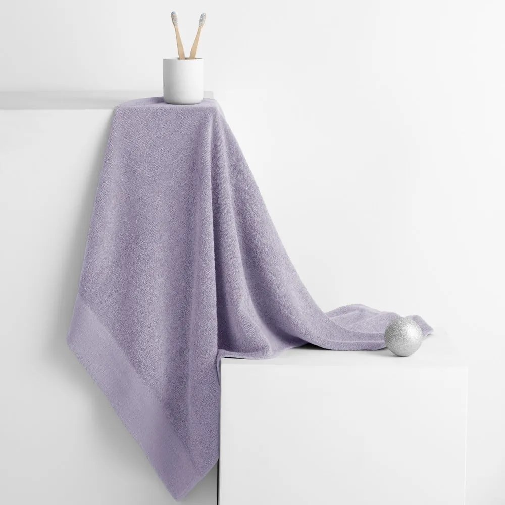 Lawendowy bawełniany ręcznik frotte 30x50 cm Amari – Restilo
