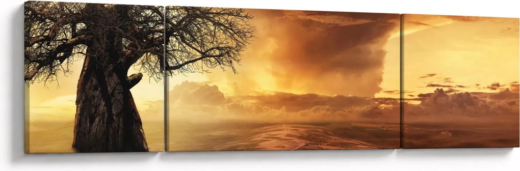 Obraz pomarańczowych chmur (170x50 cm)