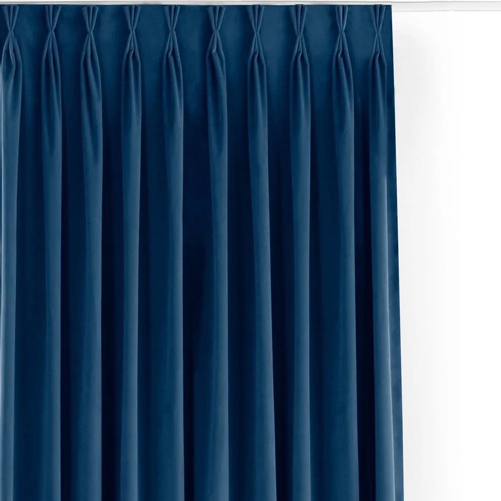 Niebieska aksamitna zasłona częściowo zaciemniająca (dimout) 530x270 cm Velto – Filumi
