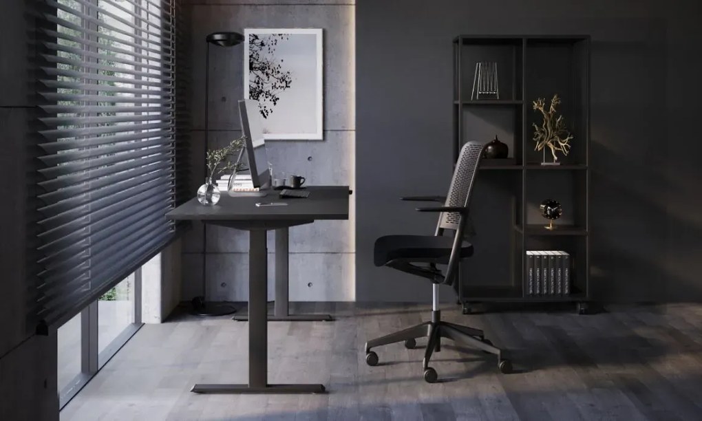 Biurko eCOMO 140x70cm platinum z regulacją wysokości NOWY STYL