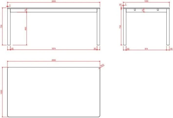 Rozkładany stół w dekorze dębu 100x200 cm Atlantic – Actona