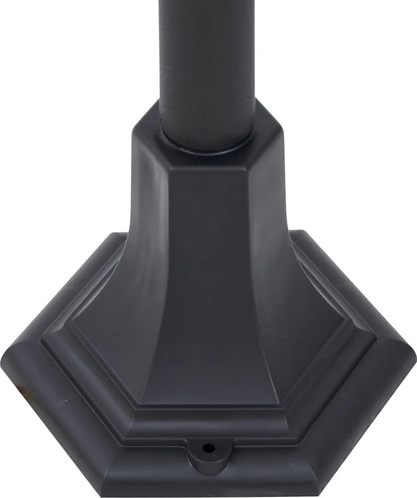 Klasyczny słupek oświetleniowy zewnętrzny czarny 122 cm IP44 - New Haven Hammered