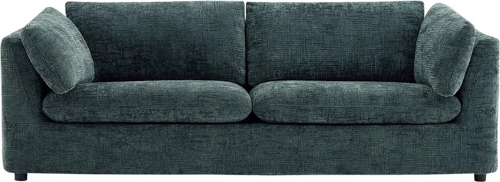 Kanapa 3-osobowa zielona z teksturowanej tkaniny NURABI