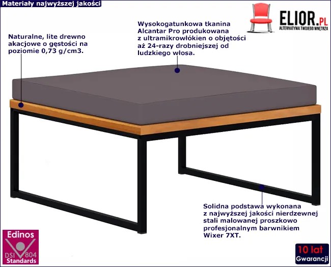 Tapicerowana pufa z metalową podstawą F1-K96