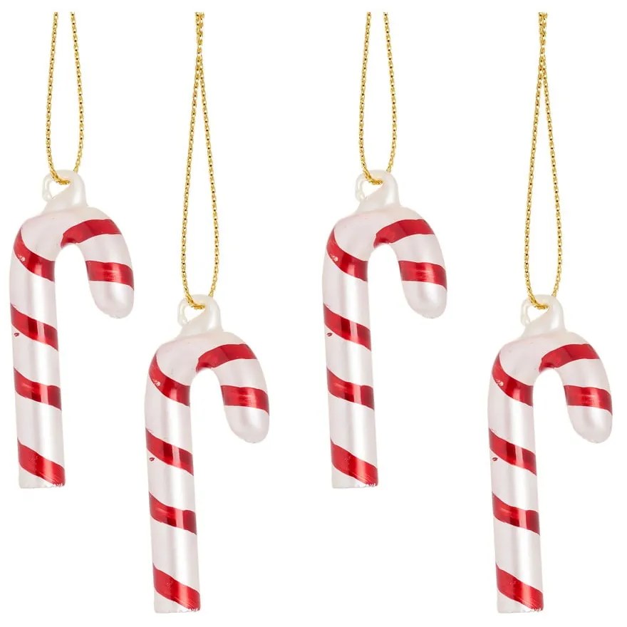 Szklane bombki choinkowe zestaw 4 szt. Candy Cane – Sass &amp; Belle