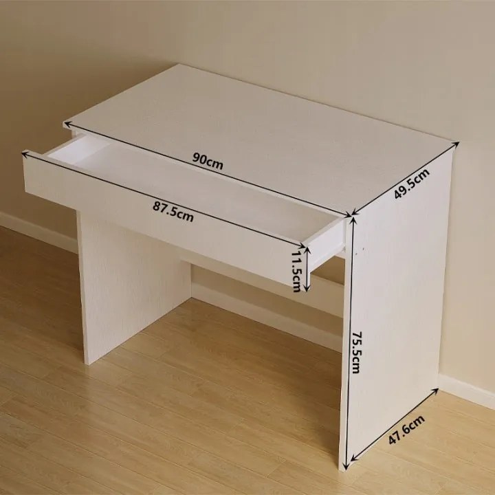 Biurko Komputerowe Loft 90 cm – Białe Młodzieżowe z Szufladą