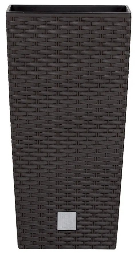 Prosperplast Osłonka na doniczkę Rato Square ciemny brąz 20x20x37,6 cm, M