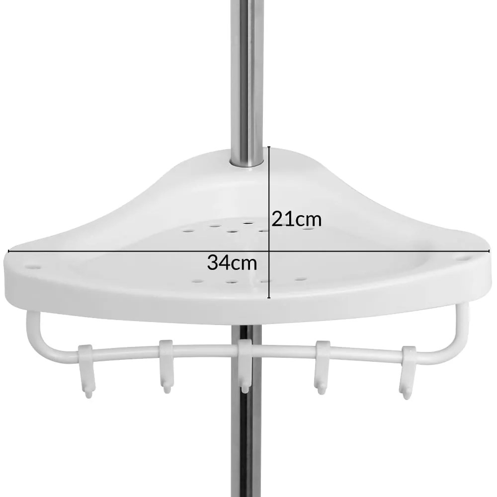 Deuba Teleskopowy regał do prysznica DELMO, 92-306cm, biała