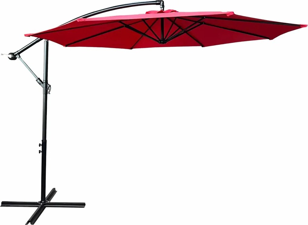 Czerwony okrągły parasol ogrodowy P7-G78