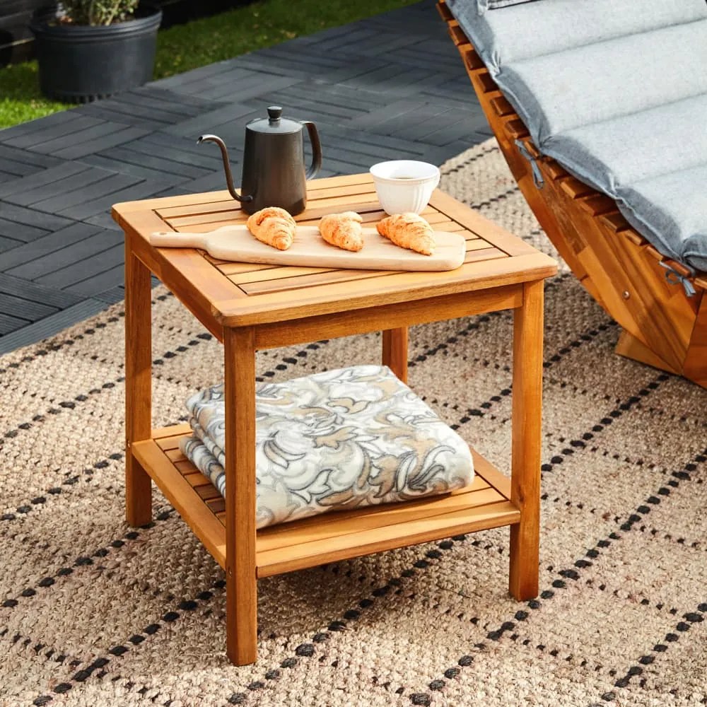 Casaria Drewniany stolik WASHINGTON, 45x45x45cm, brązowa
