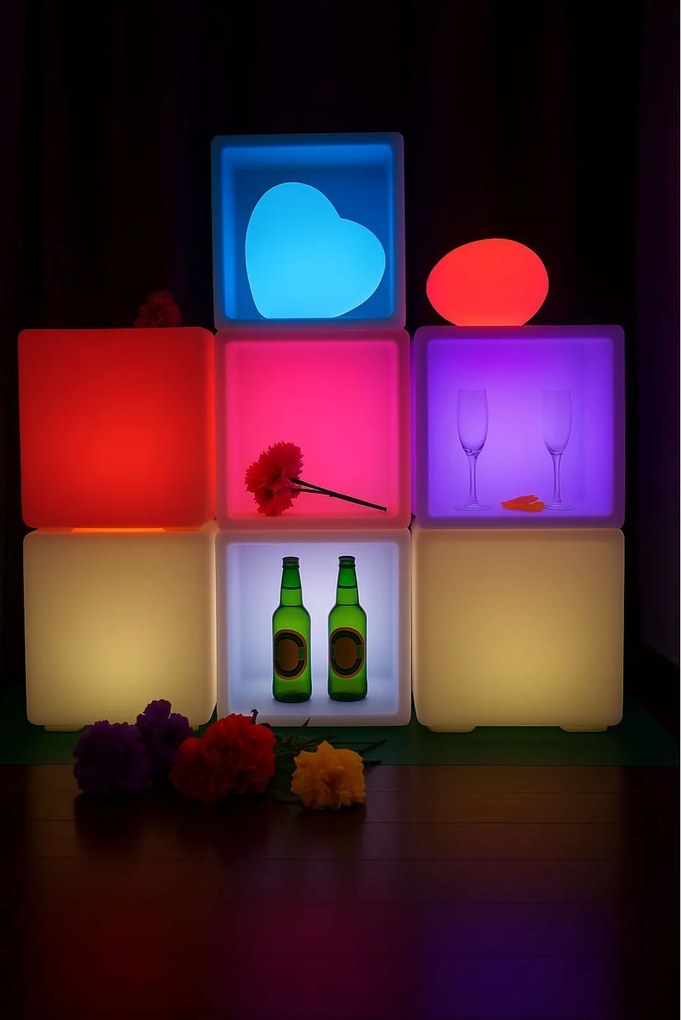 Świecąca kula LED 50 cm – 18 RGB + 12 białe