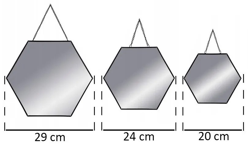 Zestaw 3 luster dekoracyjnych