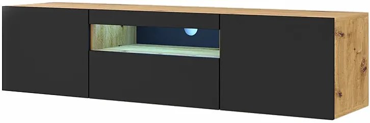 Szafka rtv stojąca lub wisząca dąb artisan + czarny - Talmis 3X