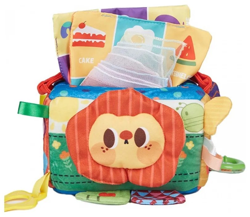 Woopie baby zabawka edukacyjna sensoryczna pani metka pudełeczko chusteczek