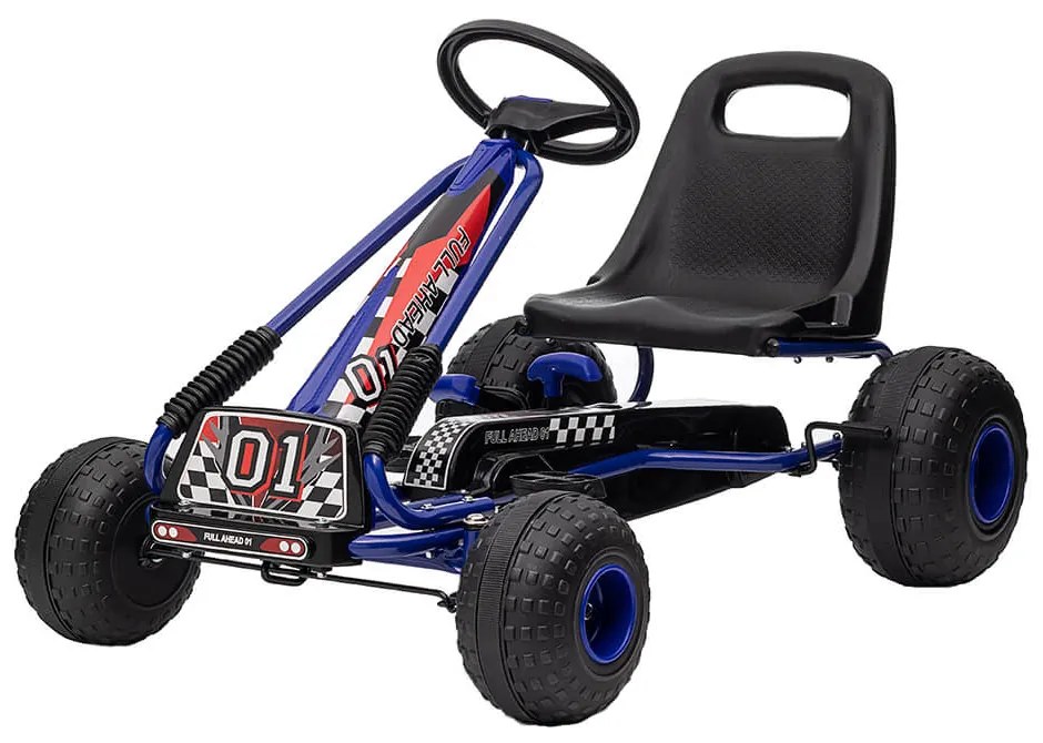 Pedal go-kart dla dzieci, niebieski