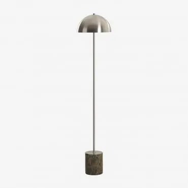 Lampa Stojąca Led Ze Stali Nierdzewnej I Naturalnego Kamienia Nicolas Zielony Marmur Forest - Sklum