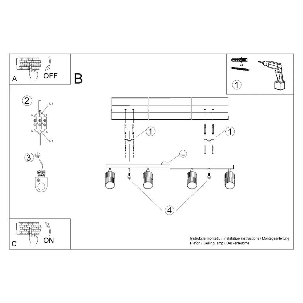 Ceglasta lampa sufitowa 6,5x81 cm Gleam – Nice Lamps