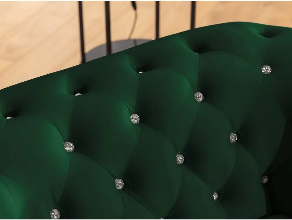 Zielony aksamitny rozkładany narożnik (lewostronny/w kształcie litery L) York Blik – Ropez