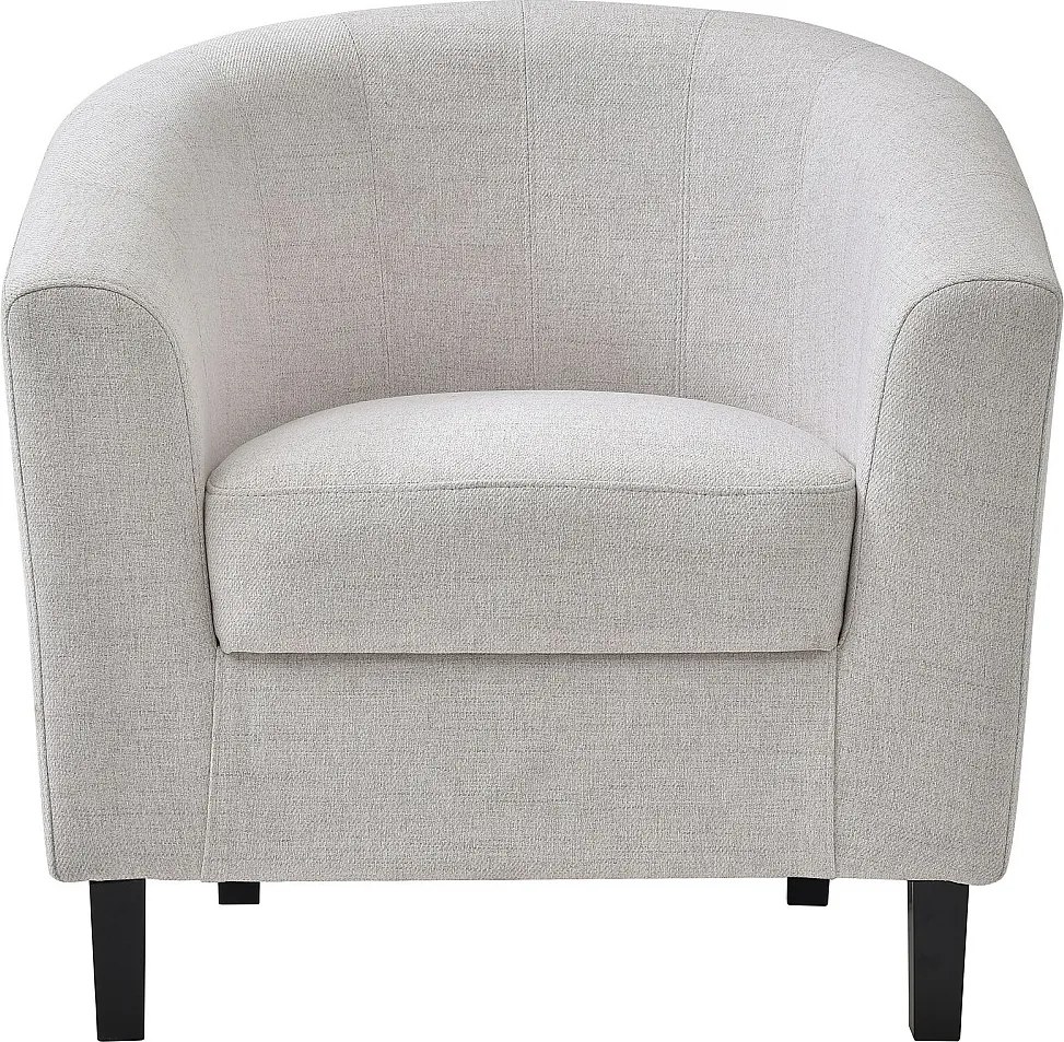 Fotel kabriolet z beżowej tkaniny melanżowej CRISTOBAL