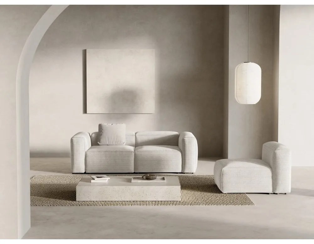 Beżowa sztruksowa sofa 224 cm Bergano – Cosmopolitan Design