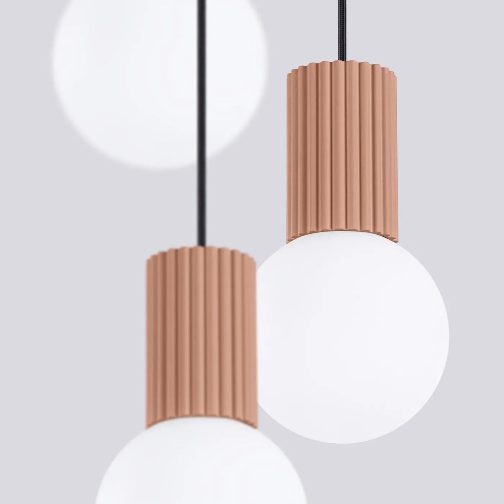 Lampa wisząca HALO 3P mocca ryflowana SOLLUX LIGHTING