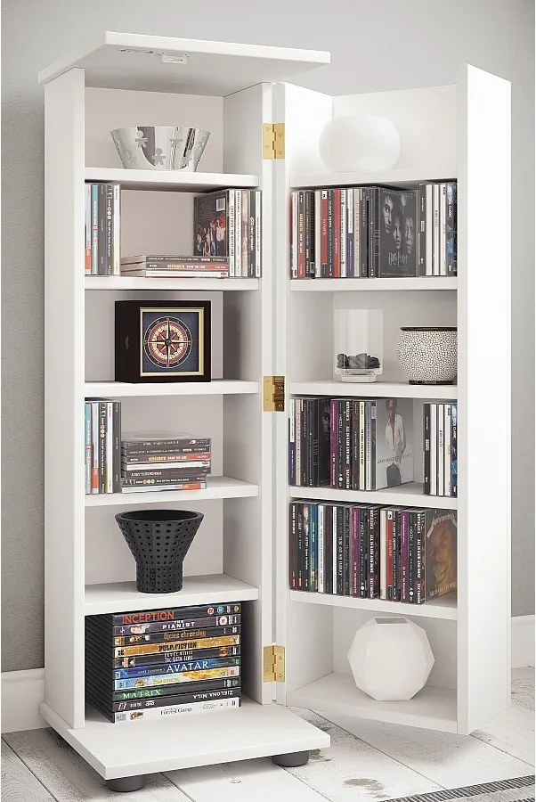 Drewniana półka CD DVD zamykana Engalo L