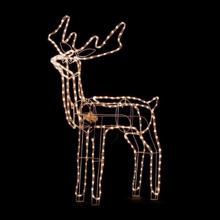 LED świecący renifer MEDIUM, 90 cm żółty