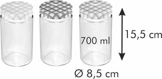 Tescoma Słoiki do przetworów DELLA CASA 0,7 l, 3 szt., 700 ml