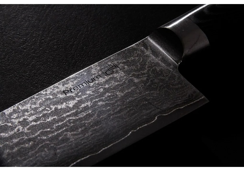 Zestaw noży G21 Damascus Premium w bambusowym bloku, 4 szt. + kamień do ostrzenia