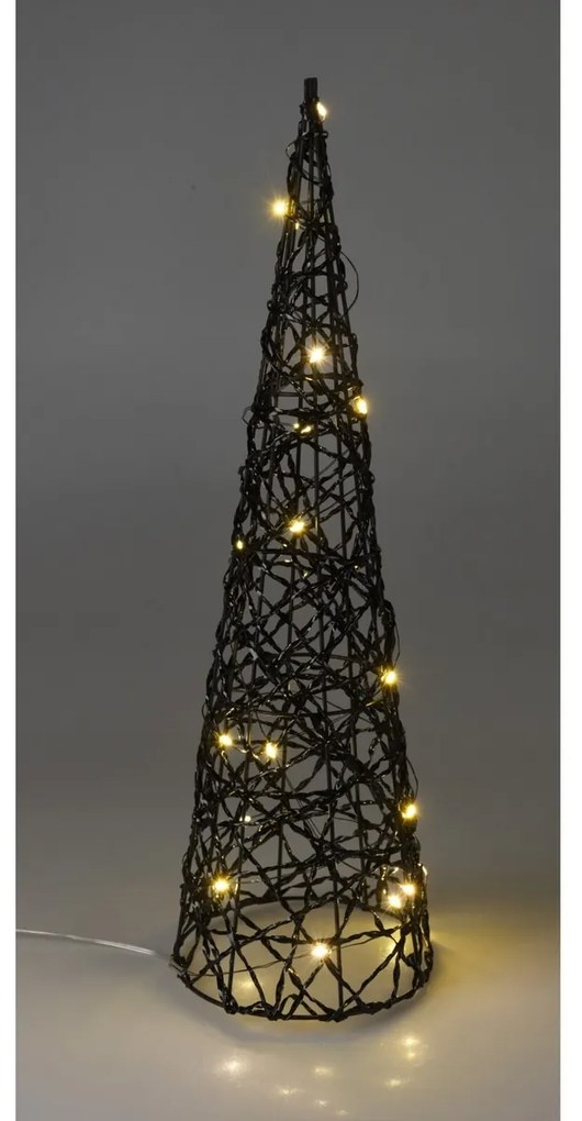 Stożek świąteczny LED Blackwire czarny, 12 x 40 cm