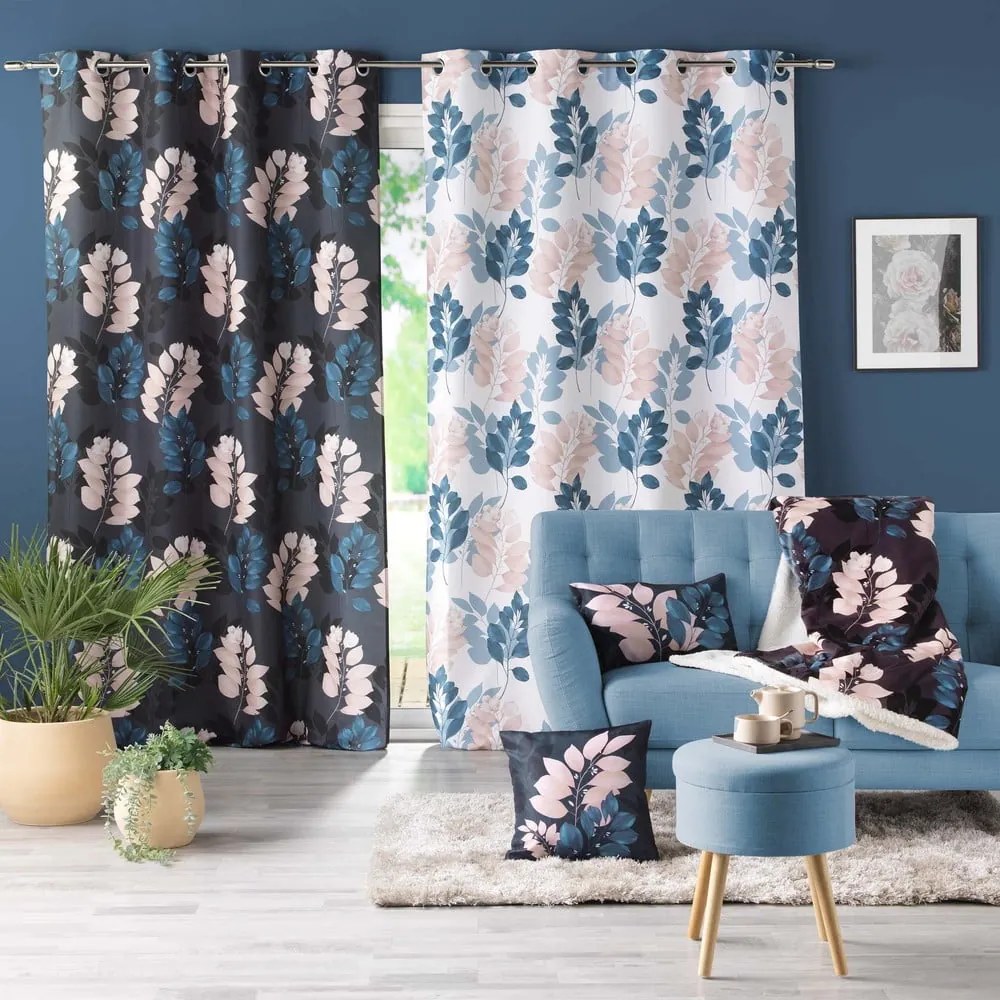 Ciemnoniebieska zasłona 140x260 cm Belline – douceur d'intérieur